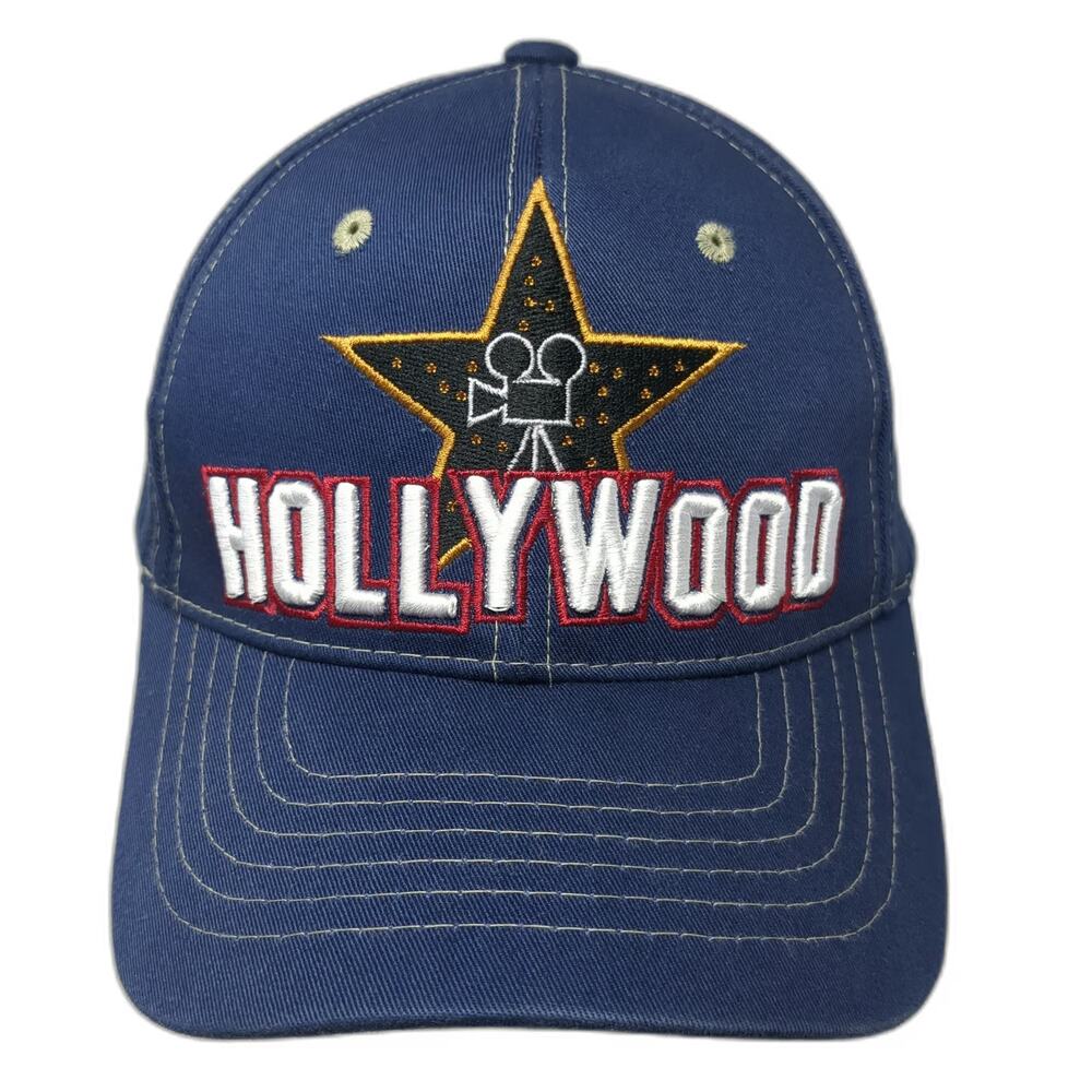 Ninety Six Hollywood Baseball Cap Blue One Size Strapback Movie Camera Star